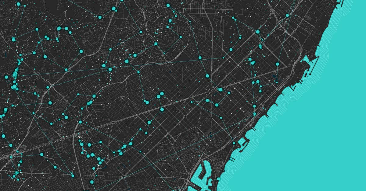 A map illustrating geospatial analysis