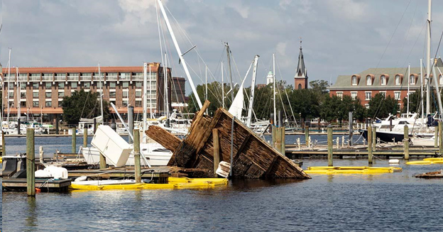 flooded marina