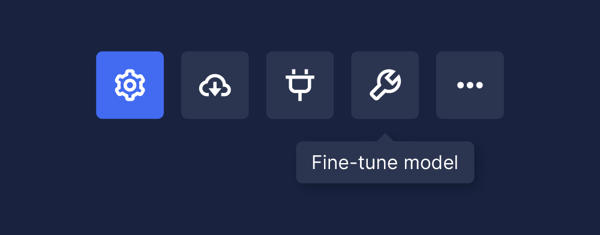 Model fine-tuning button